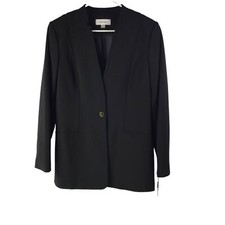 Calvin Klein Womens One Button Professional Career Blazer Size 15 Black NWT