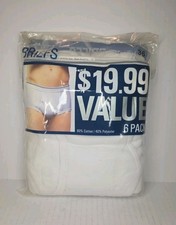Vintage Sears Roebuck Co. Men's Pre Shrunk 6-Pack Briefs Size 36 Medium White