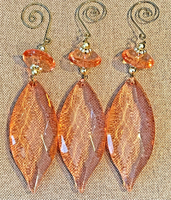 Set Of 3 VTG Acrylic Prisms Crystals Faceted Ornaments Pink Colored 7.5” 2-Sided