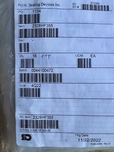 Industrial O-Ring Lot HF355-65 & V1260-75 AS568-328 & 339 Parker SD