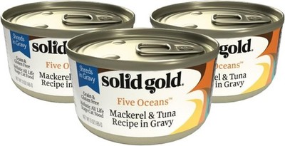 Hydrating Mackerel & Tuna Cat Food Shreds in Gravy - 9 Ounce Cans - 3 Pack