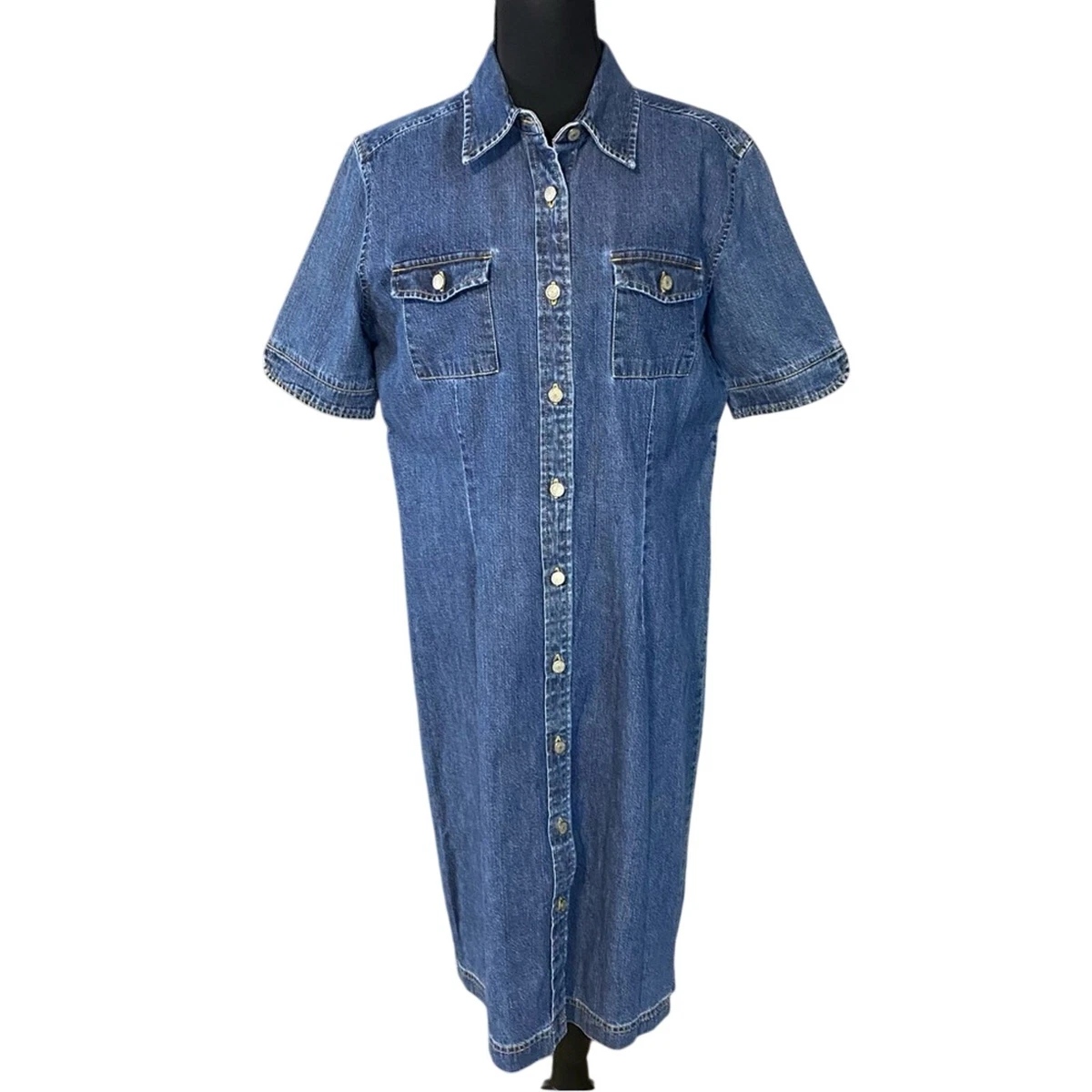 white christmas dresses Vintage Charm Denim Dress main image 1