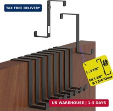 10 Pack Over the Door Hooks 2 Sided Black