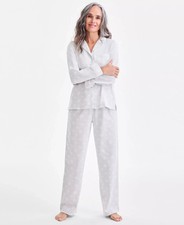 Charter Club E4313 Women's 2-Pc. Cotton Flannel Packaged Pajamas Set Size S