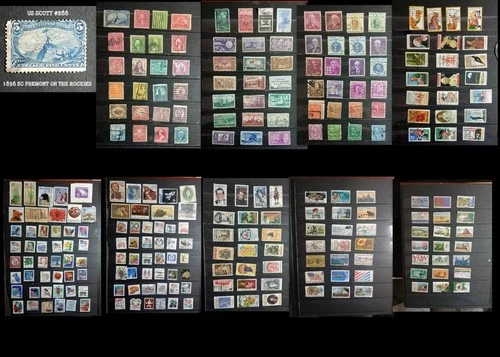 US Stamp Collection Many Old  Stamps Including 1898 5c Fremont on the Rockies