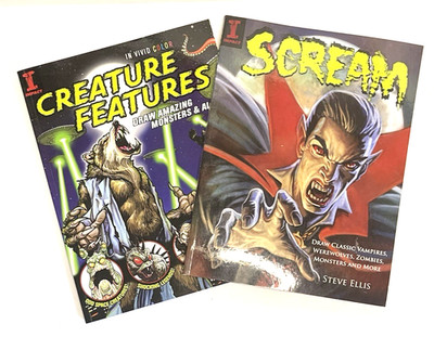 SCREAM & CREATURE FEATURES Drawing Tutorial Books Paperback NEW