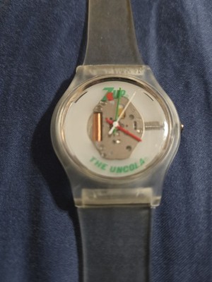 7up Vintage Watch with a Clear Band The Uncola Skeletal See Through