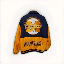 Vintage Michigan Wolverines Embroidered Varsity Jacket Made In USA Size XL Rare