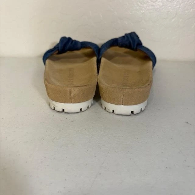 Jack Rogers Sandals Womens Size 9 Blue Denim Slide Knotted Bow Casual Shoes - Image 4 of 4