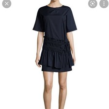 3.1 Phillip lim tshirt, smocked, navy blue, size 4