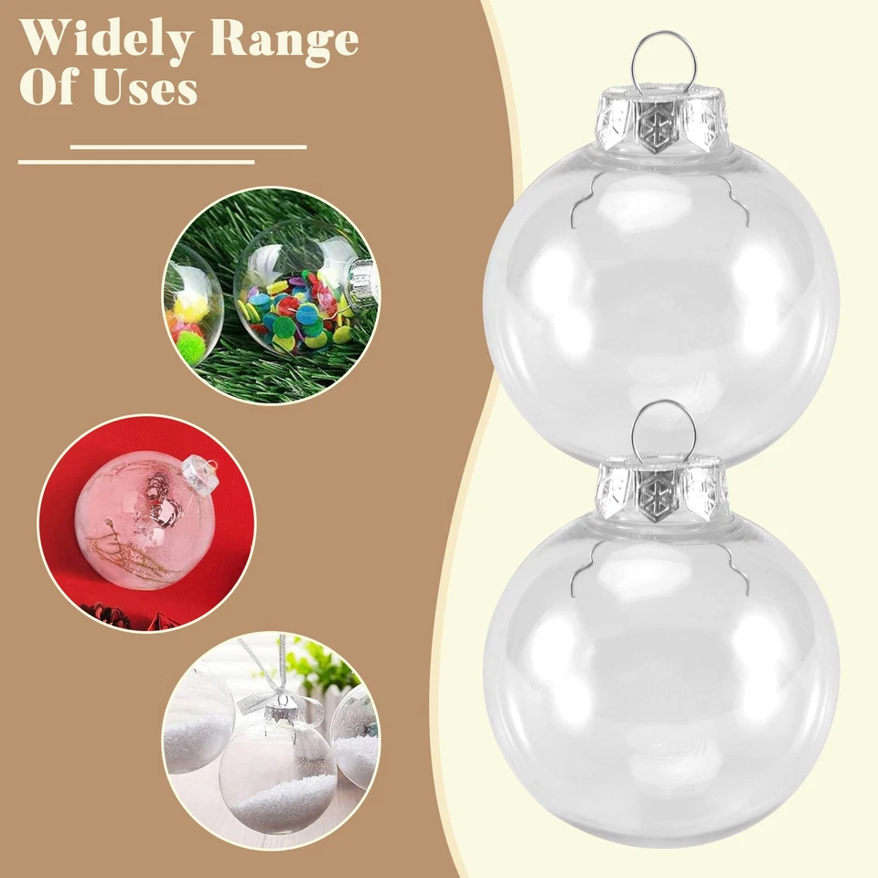 Palline di Natale Trasparenti Rotonde da 15 Pezzi Palline per Albero di Nat6921 - Immagine 3 di 4