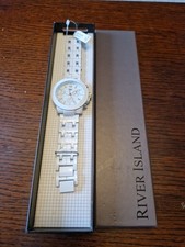 White Steel River Island Watch Unused In Original Box