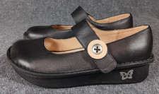 Alegria Paloma Black Leather Mary Jane Shoe Size US 6.5-7/ EU 37 Cork Pal-601