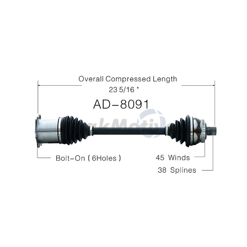 Для Audi A4 S4 RS4 FWD AWD 2002-2009 пара из 2 передних осевых валов SurTrack комплект - Изображение 2 из 3