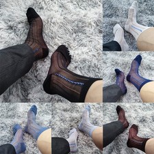 Calze uomo ultrasottili jacquard trasparenti tubino calze per occasioni di lavoro