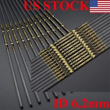 33" 12xPure Carbon Arrow Shaft Straightness .003 ID6.2mm DIY for Archery Hunting