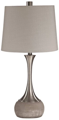 Modern Table Lamp 27 3/4" Tall Brushed Nickel Gray Shade for Living Room Bedroom - Picture 3 of 4