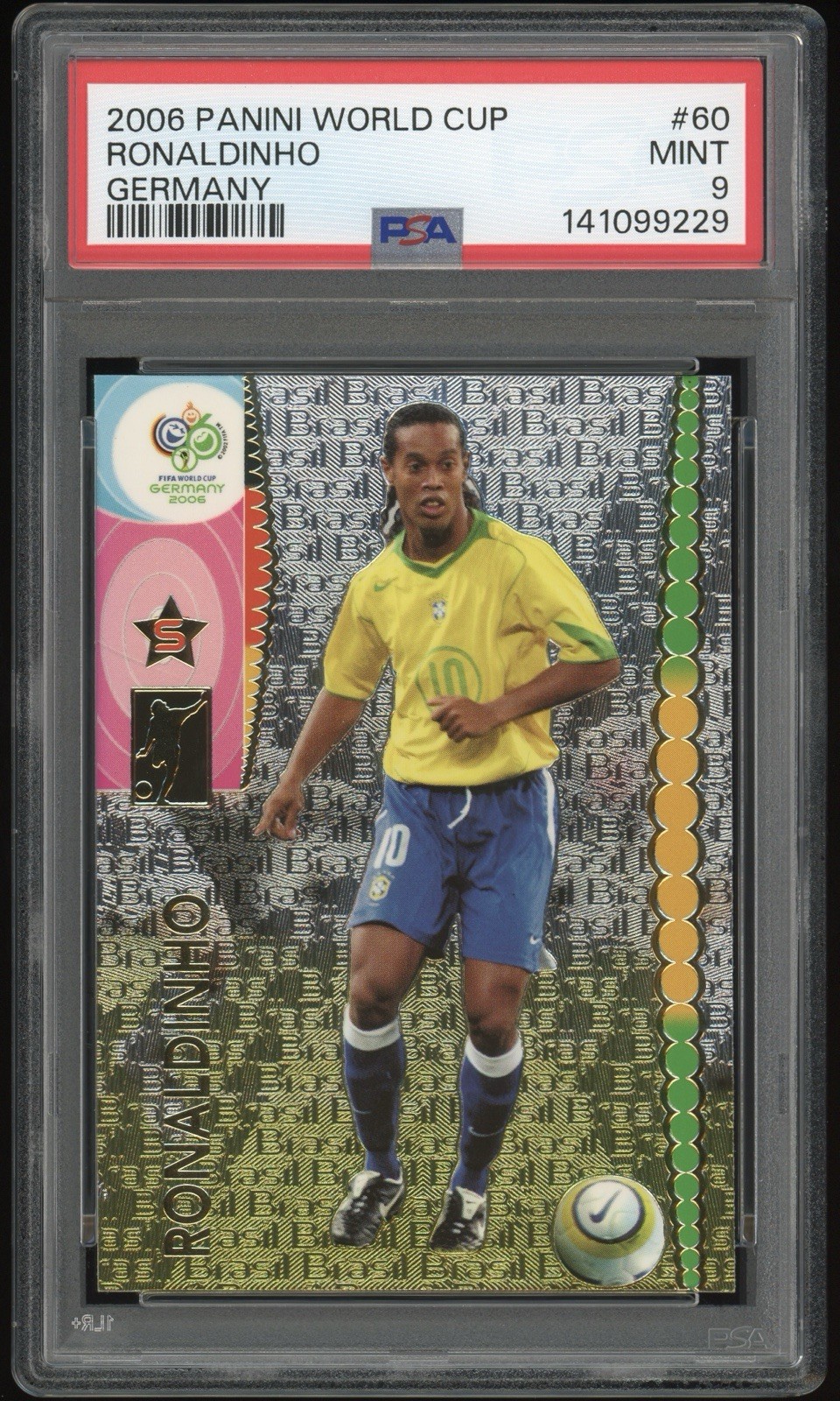 PSA 9 Ronaldinho 2006 Panini FIFA World Cup Germany #60 Foil
