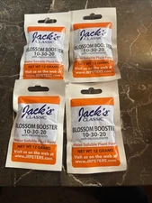 Lot Of 4 Jack’s Classic Blossom Booster Plant Food 10-30-20 Micronutrients 12g