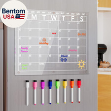 Acrylic Magnetic Dry Erase Board Calendar for Fridge, Clear Monthly Planner Whit