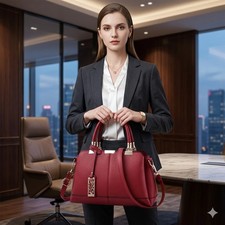Elegant Luxury Leather Tote Handbag Women's Shoulder Crossbody Purse Bag