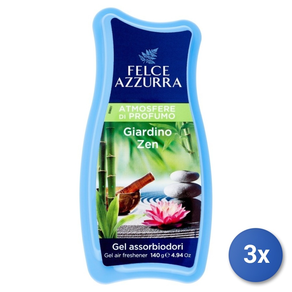 3X Felce Azzurra Casa Assorbiodori Gel 140 Grams Zen Garden