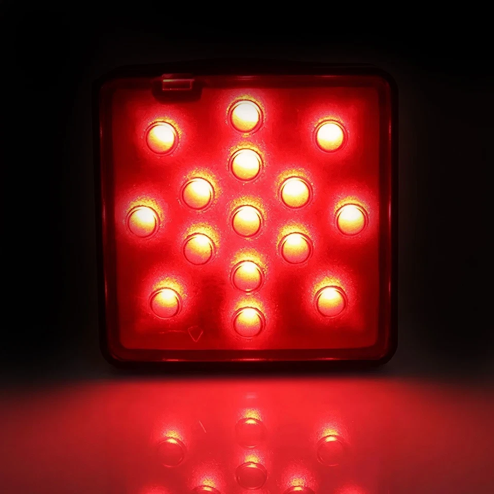 2'' Trailer Truck Hitch Towing Receiver Cover Smoked Lens 15 LED Brake Light US Foto 4 de 4