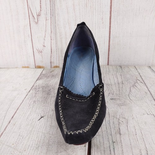 Clarks Indigo SIZE 8.5 Black Leather Suede Heels - Pumps Shoes Pointy Toe - USED - Picture 15 of 17