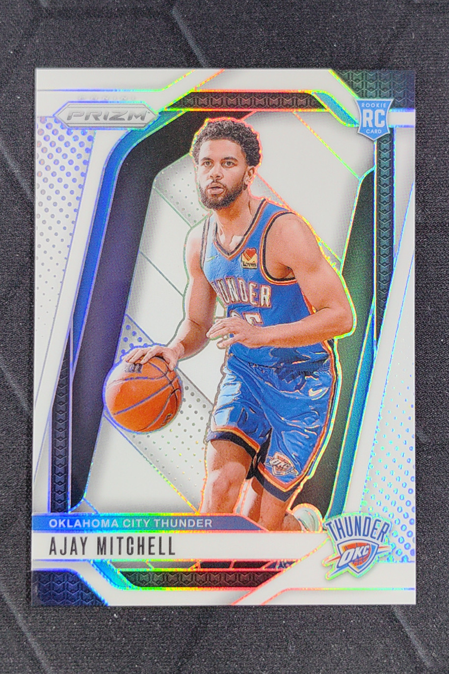 2024-25 Panini Prizm Ajay Mitchell Prizms White Rookie RC /175 #226 Thunder