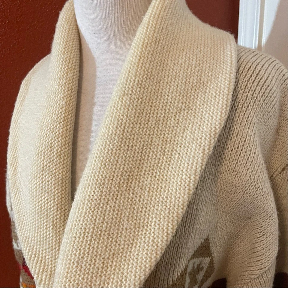 Pendleton Men's Vintage 70's Western High Grade Wool Button Front Aztec Cardigan - Image 3 of 4