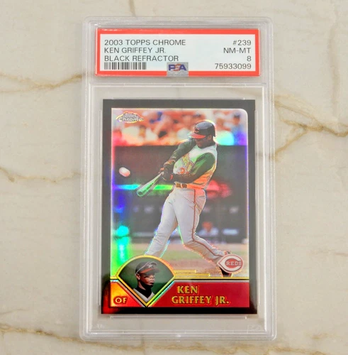 Ken Griffey Jr. 2003 Topps Chrome #239 BLACK REFRACTOR  /199 ~ PSA 8 POP 5