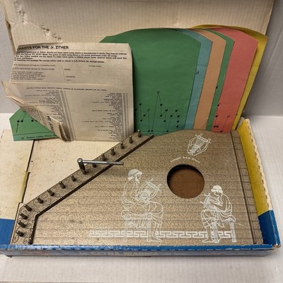 Vintage 1950's Jr Zither Harbert Italiana Milano Folk String Lap