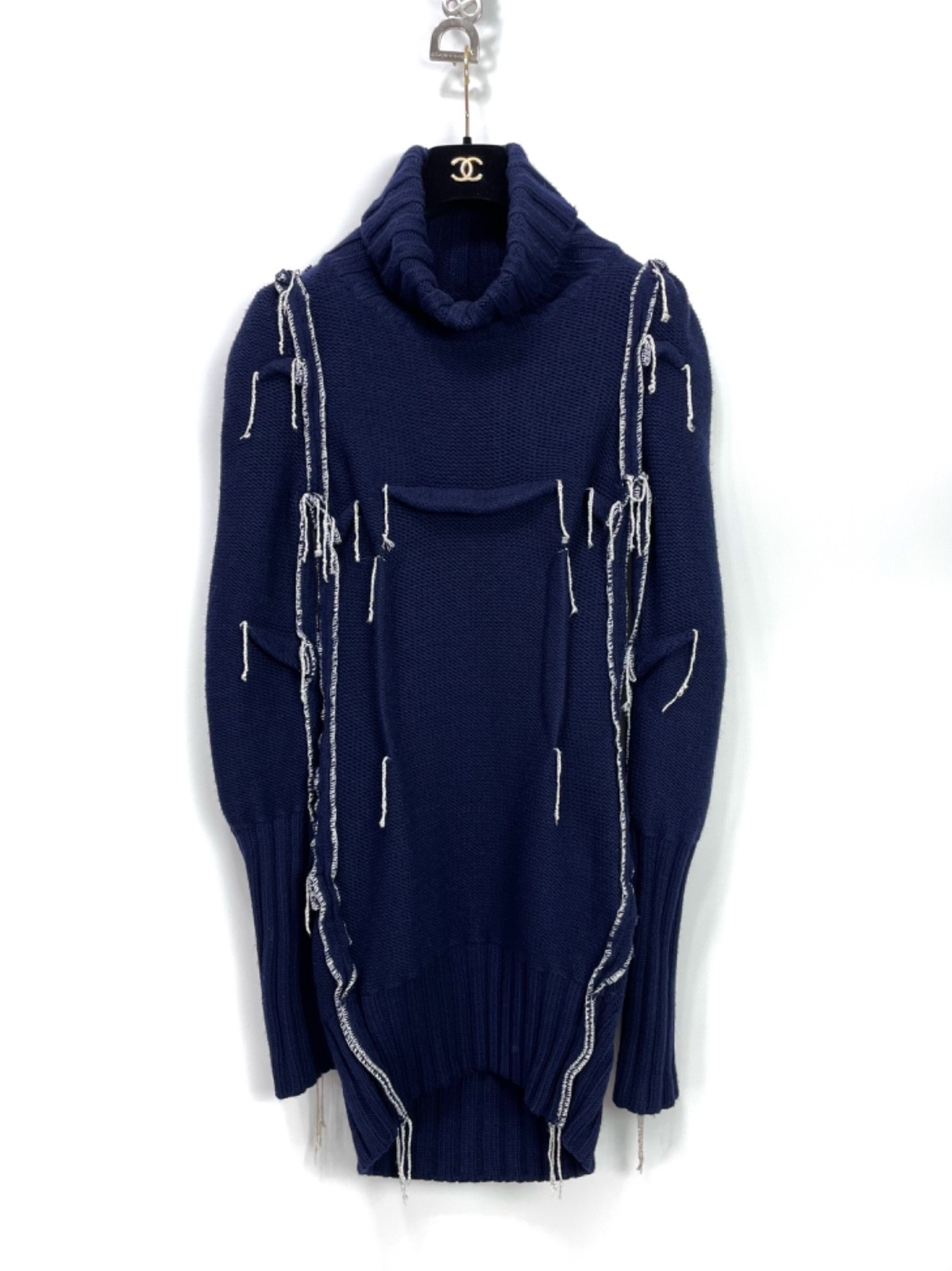 Maison Martin Margiela x H&M Navy Blue Merino Wool Dress Chunky Sweater, Size Xs