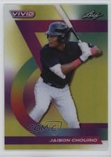 2024 Leaf Vivid Yellow Prismatic /10 Jaison Chourio #33 0ix9