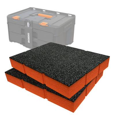 Shadow Foam Worx Stack'N'Roll Aufbewahrungssystem mit zwei Schubladen Schaumstoffeinlagen 30 bis 50 mm