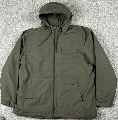 Oakley Mission Jacket Mens 2XL Green Full Zip Hooded Gorpcore Snowboard XXL