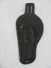 Kilgore Black Vinyl Plastic Cap Gun Holster w/ Jewl's Studs  Embossed Horse