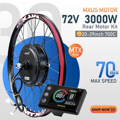 MXUS 72V 3000W 3D Electric Bicycle Modification Kit MTX Wheels 20-29 Inches