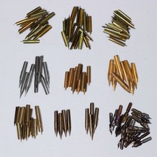 Large Bundle of Vintage Dip Pen Writing Nibs - Various Types - and Cigarette Tin