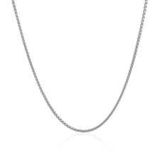 14k White Gold Round Wheat Chain 1.2 mm 