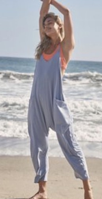 #ad Free People Ceramic SeaFoam Blue Hot Shot Romper Women’s Size XL $50.00