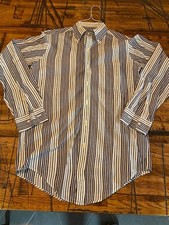 VTG Abercrombie Fitch Men's Striped Button Down Shirt 1980's 14.5 x 33 EUC
