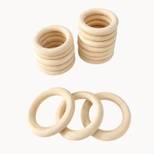 Natural Wood Rings Unfinished Wooden Rings for Crafts Macrame,Making Pendant