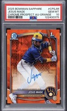 2025 Bowman Chrome Sapphire Jesus Made 1st Auto Orange /25 PSA 10 #1 prospect 🔥