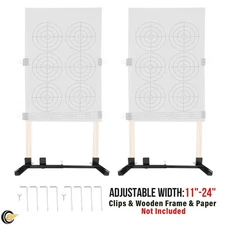 2XSteel Adjustable H Target Stand Base For Paper & Cardboard Shooting Target