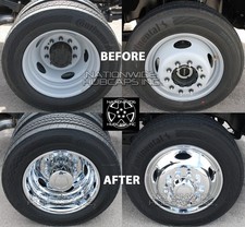 2005-2026 Ford F450 F550 19.5 10 Lug Chrome Dual Wheel Simulators Rim Covers 2005-2026 Ford F450 F550 19.5 10 Lug Chrome Dual Wheel Simulators Rim Covers