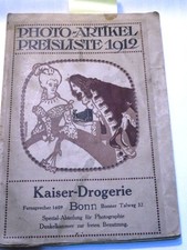 Photo-Artikel Preisliste 1912	Kaiser Drogerie 1912   276 seiten	Jahreskatalog mi