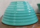 Vintage Pottery Ringware Mixing Bowl #12 Unmarked Bauer Turquoise 4.75 X 9.75