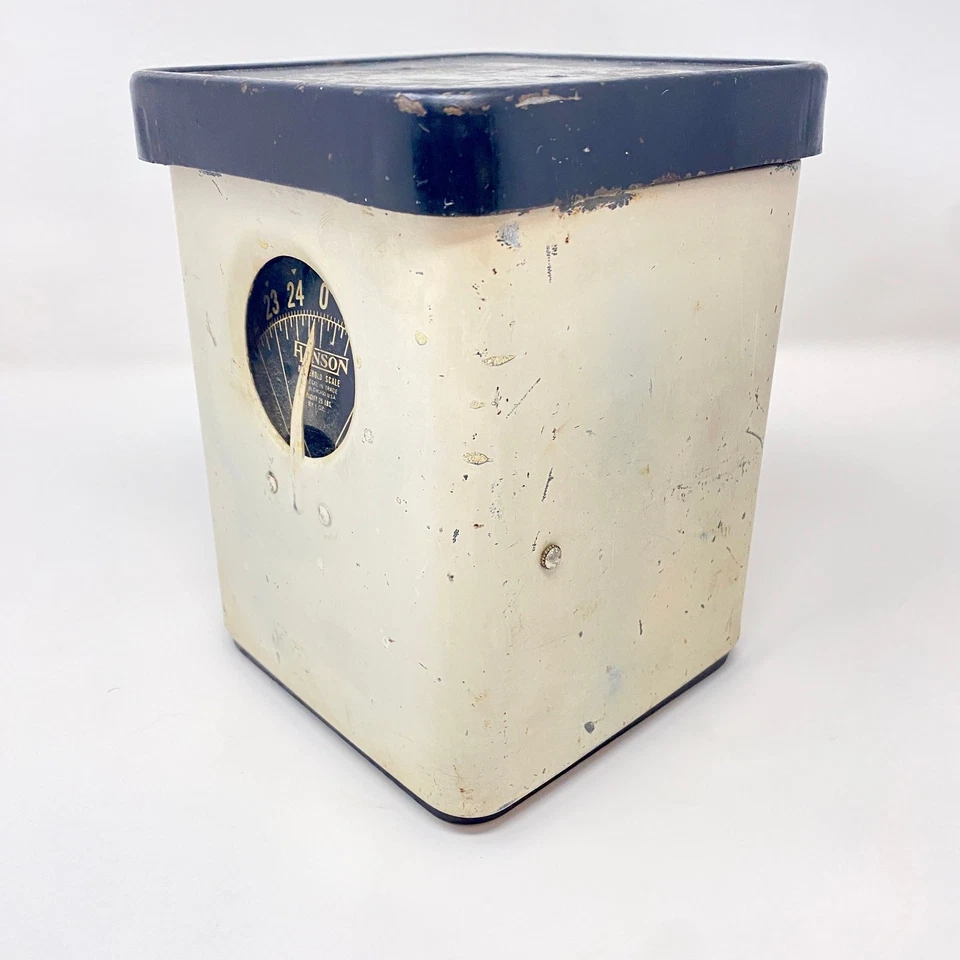 Винтажные антикварные стальные бытовые весы Hanson ретро 1950-е грузоподъемность 25 фунтов - Изображение 2 из 4