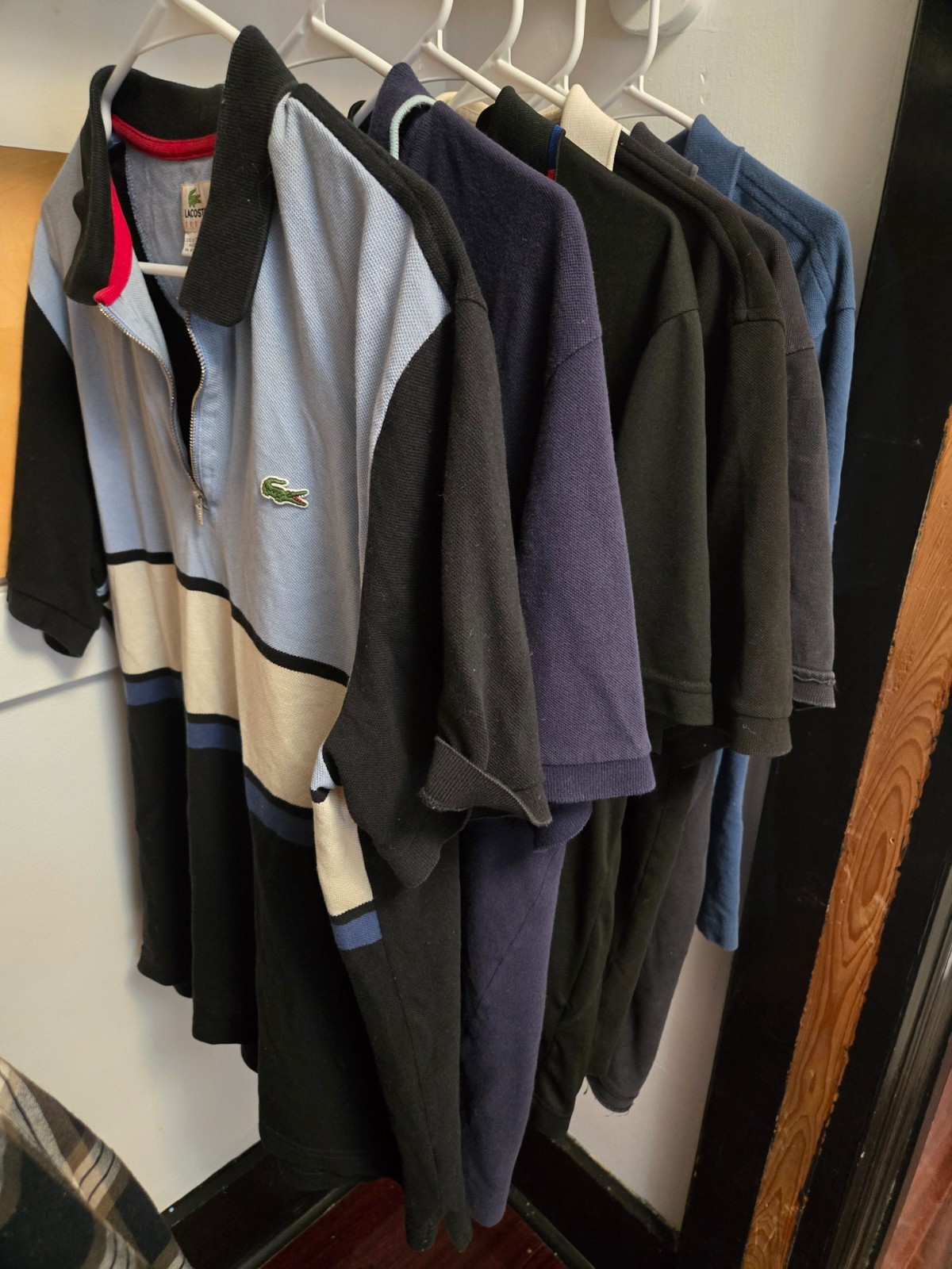 Vintage Lacoste Casual Polo Shirts Black/Blue 6 Piece Bundle - Size 6/7 L & XL